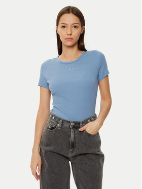 Tommy Jeans Tommy Jeans T-shirt Essential DW0DW17383 Plava Slim Fit