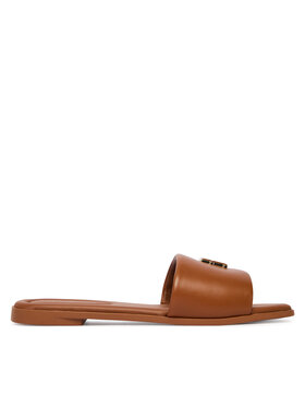 Tommy Hilfiger Šlepetės Tommy Hilfiger Th Logo Hardware Leather Mule FW0FW09292 Ruda