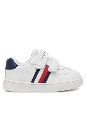 Tommy Hilfiger Sneakersy Tommy Hilfiger Stripes Low Cut Velcro Sneaker T1X9-33839-1355 M Biela