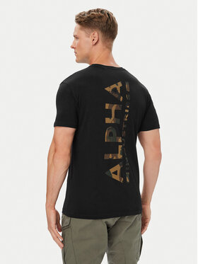 Alpha Industries Alpha Industries Marškinėliai Backprint 128507CP Juoda Regular Fit