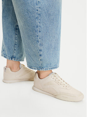 Calvin Klein Sneakersy Calvin Klein Low Pro Runner Laceup Lth Croco HW0HW03244 Kremowy