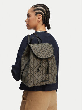 Calvin Klein Rucksack Calvin Klein Emblem Aop Jacquard Backpack LV04F3536G Braun