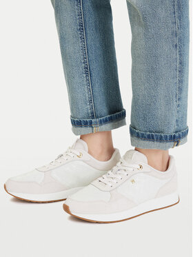 Tommy Hilfiger Laisvalaikio batai Tommy Hilfiger Th Runner Monogram FW0FW09586 Kreminė