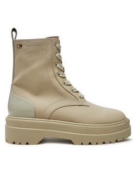 Tommy Hilfiger Schnürstiefeletten Tommy Hilfiger Flag Ventile Lace Up Boot FW0FW08287 Beige
