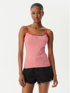 Tommy Jeans Tommy Jeans Top Essential DW0DW20675 Rojo claro Slim Fit