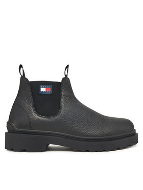 Tommy Jeans Jātnieku stila puszābaki Tommy Jeans Tjm Chelsea Leather Wl EM0EM01670 Melns