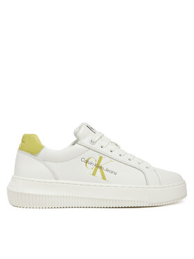 Calvin Klein Jeans Sneakersy Calvin Klein Jeans Chunky Cupsole Laceup Mon Lth YW0YW00823 Biela