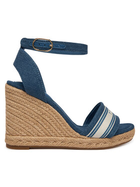 Tommy Hilfiger Espadryle Tommy Hilfiger High Wedge Espad Webbing FW0FW09342 Niebieski