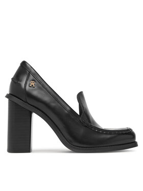 Tommy Hilfiger Félcipő Tommy Hilfiger Square Toe Heeled Loafer FW0FW09493 Fekete