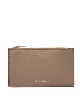 Calvin Klein Cartera Calvin Klein Foil Logo Top Zip Cardcase LV04F1090G Beis