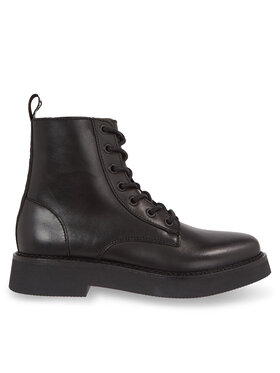 Tommy Jeans Šnurovacia obuv Tommy Jeans Tjw Lace Up Flat Boot EN0EN02310 Čierna
