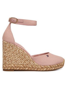 Tommy Hilfiger Espadryle Tommy Hilfiger Flag High Wedge Espad Closed Toe FW0FW09225 Różowy