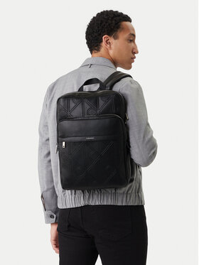 Calvin Klein Borsellino Calvin Klein Emblem Aop Emboss Slim Square Bp LV04D3328G Nero