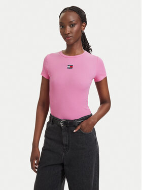 Tommy Jeans Tommy Jeans Camiseta Badge DW0DW17881 Rosa claro Slim Fit