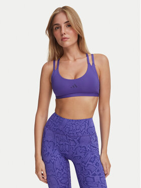 adidas adidas Αθλητικό σουτιέν Optime Workout Strappy Light Support Bra KS6041 Μωβ