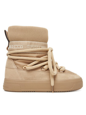 Tommy Hilfiger Śniegowce Tommy Hilfiger Tommytech Logotape Snowboot Warm FW0FW08998 Beżowy
