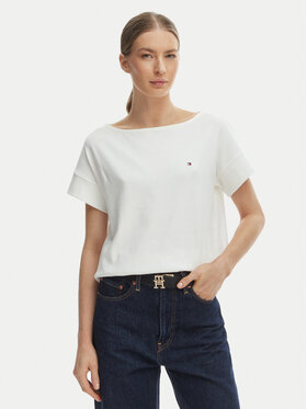 Tommy Hilfiger Tommy Hilfiger Camiseta WW0WW49723 Écru Loose Fit