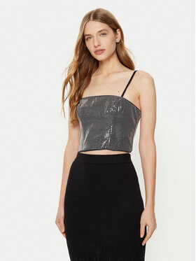 Guess Guess Marškinėliai W5RH0G WGX40 Sidabrinė Slim Fit