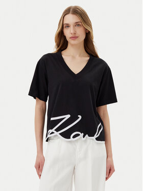 KARL LAGERFELD KARL LAGERFELD Póló A2W17104 Fekete Relaxed Fit