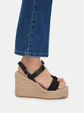 Calvin Klein Espadrilles Calvin Klein Wedge Espad 70 Webbing Lth HW0HW02901 Fekete