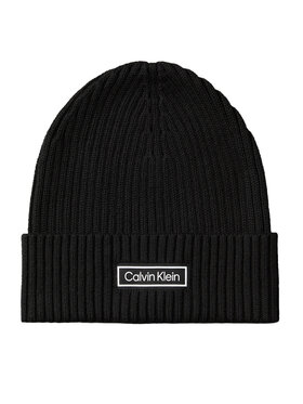 Calvin Klein Kapa Calvin Klein Patch Chunky Rib Cotton Beanie LV04D8053G Crna
