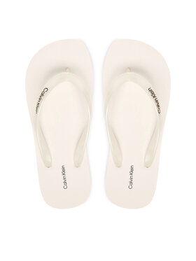 Calvin Klein Žabky Calvin Klein Arwa - Metallic Pearlised Flip Flops HW0HW02956 Bílá