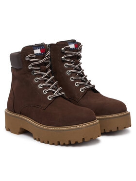 Tommy Jeans Trapery Tommy Jeans Tjw Platform Nubuck Boots EN0EN03114 Brązowy