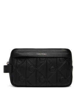 Calvin Klein Несесер Calvin Klein Xl Emblem Aop Embo?Ss Dopp Kit LV04D1179G Черен