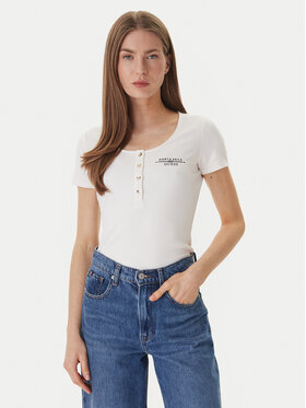Guess Guess Camiseta GUESS x NORTH SAILS W6GP01 K2658 Écru Regular Fit