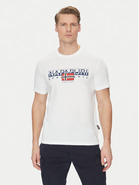 Napapijri Napapijri Футболка S-Aylmer NP0A4HTO Білий Regular Fit