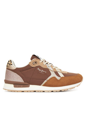 Pepe Jeans Snīkeri Pepe Jeans Brit Glitter W PLS400005 Brūns