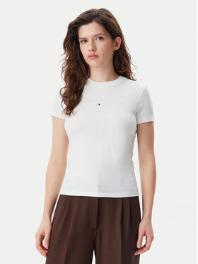 Tommy Jeans Tommy Jeans T-shirt Tonal Linear DW0DW20315 Écru Slim Fit