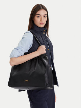 Tommy Hilfiger Handtasche Tommy Hilfiger Soft Leather Tote AW0AW18308 Schwarz