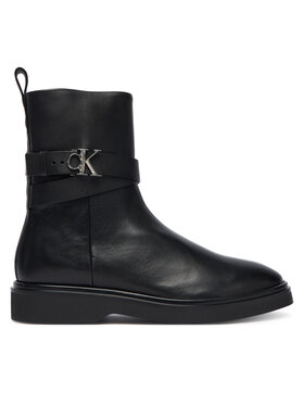 Calvin Klein Členková obuv Calvin Klein Ankle Boot W/ Metal Logo HW0HW02663 Čierna