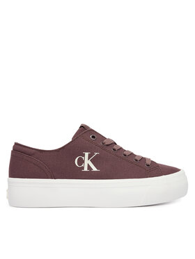 Calvin Klein Jeans Sneakersy Calvin Klein Jeans Vulc Flatform Low Canvas Mg YW0YW01763 Bordó