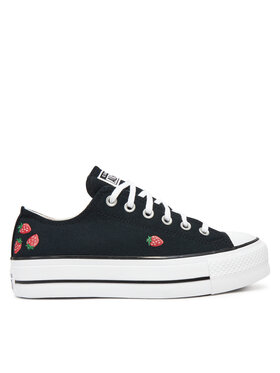 Converse Kedas Converse Chuck Taylor All Star Lift Platform Embroidered Strawberries A14935C Melns