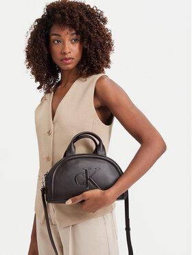 Calvin Klein Дамска чанта Calvin Klein Bold Ck Dome Crossbody LV04F3895G Тъмнокафяв