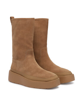 Calvin Klein Čizme za snijeg Calvin Klein Flatform Mid Boot Suede Wl HW0HW03181 Bež