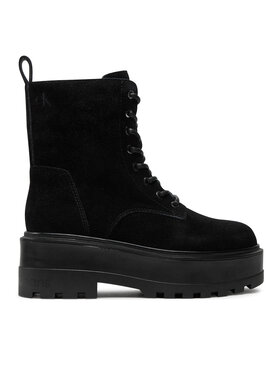 Calvin Klein Jeans Schnürstiefeletten Calvin Klein Jeans Flatform Zip Laceup Mg S YW0YW01554 Schwarz