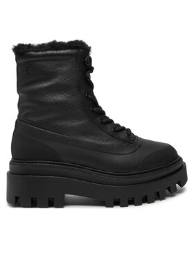 Calvin Klein Jeans Turistická obuv Calvin Klein Jeans Flatform Lace Up Boot Padded YW0YW01557 Černá