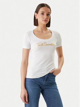 Just Cavalli Just Cavalli Camiseta 80PAHT02 CJ502 Blanco Slim Fit