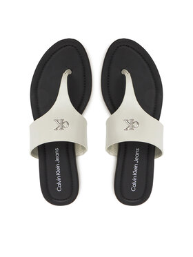 Calvin Klein Jeans Джапанки Calvin Klein Jeans Flat Sandal Toepost Mg YW0YW01691 Бял