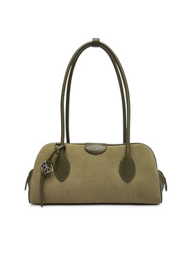 Calvin Klein Torbica Calvin Klein Emblem Trio Suede Shoulder Bag LV04F3888G Tamno zelena
