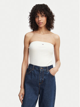 Tommy Jeans Tommy Jeans Top DW0DW22263 Blanco Slim Fit