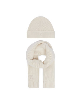 Calvin Klein Jeans Set šal i kapa Calvin Klein Jeans Knitted Scarf Beanie Giftbox LVCKFJP00N Krem