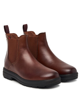 Tommy Hilfiger Kotníková obuv s elastickým prvkem Tommy Hilfiger Th Flag Outdoor Chelsea Boot FW0FW09573 Hnědá