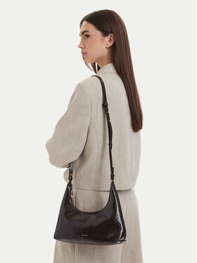 Calvin Klein Handtasche Calvin Klein Foil Logo Glossy Conv Shoulder B LV04F3737G Braun