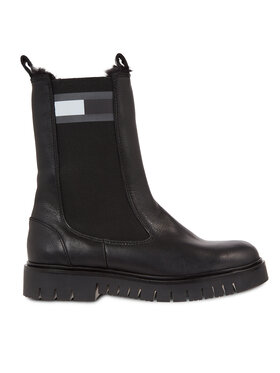 Tommy Jeans Kotníková obuv s elastickým prvkem Tommy Jeans Tjw Warmlined Chelsea Boot EN0EN02313 Černá