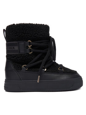 Tommy Hilfiger Sniega zābaki Tommy Hilfiger Faux Shearling Snowboot FW0FW08788 Melns