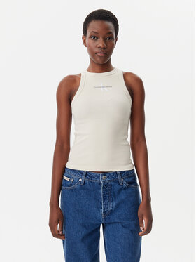 Calvin Klein Jeans Calvin Klein Jeans Marškinėliai Monologo J20J225301 Smėlio Slim Fit